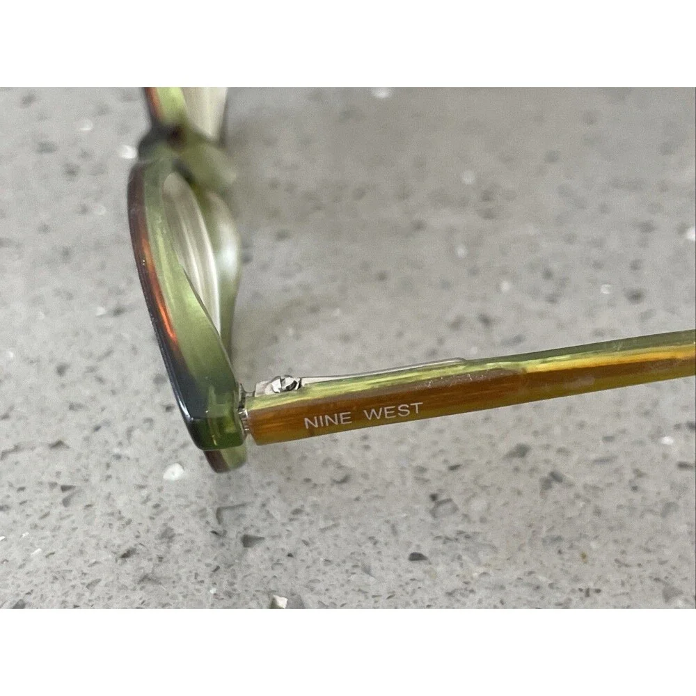 Nine West 68 06WU Eyeglasses brown oval Frames ONLY Tortoise Green 47-16-130